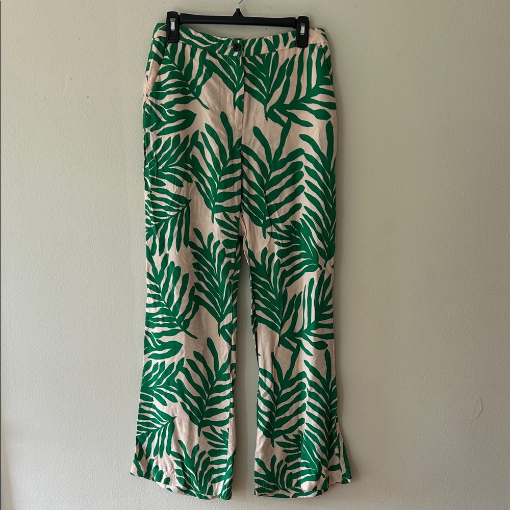 H&M Green Leaf Print Women's Pants size 8